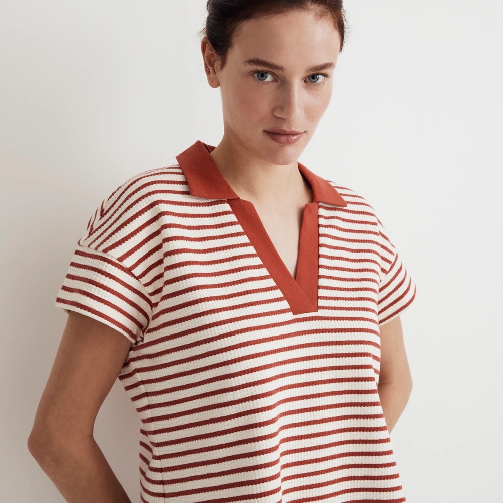 Striped Red and White Women's Top